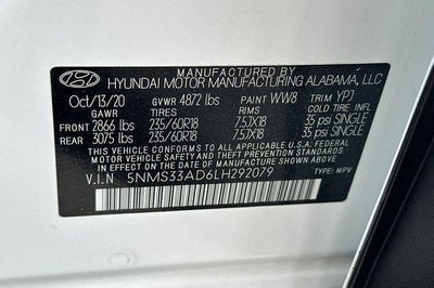 2020 Hyundai Santa Fe SEL w/SULEV