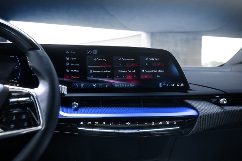 The 2026 OPTIQ-V Display Screen Displaying the V-Mode Settings | Alexander Cadillac in Oxnard CA